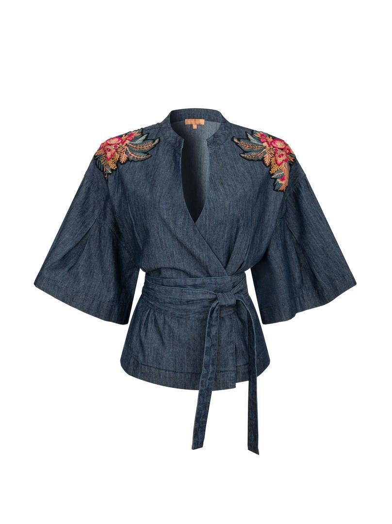 Wrap Denim Jacket