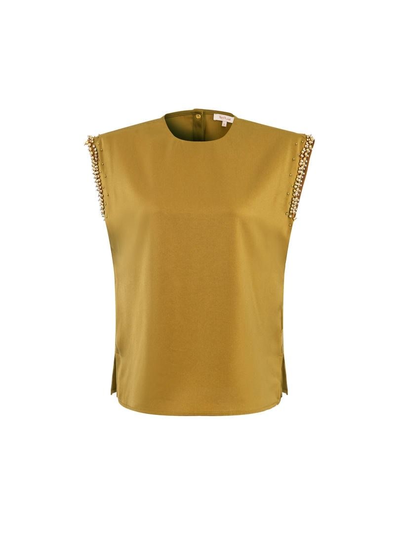 Olive Satin Top