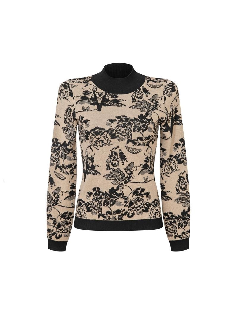 Printed Gold & Black Pullover