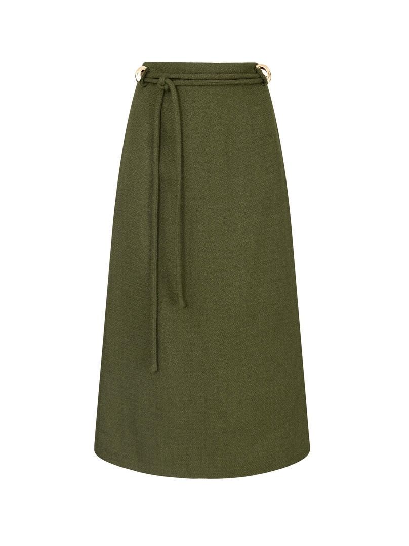 Olive Tweed Skirt