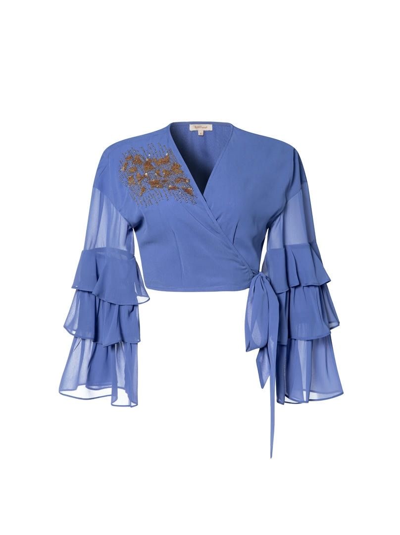Golden Grace Wrap Blouse