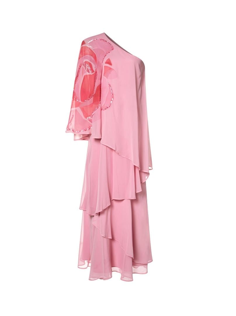Radiant Layers One-Shoulder Gown