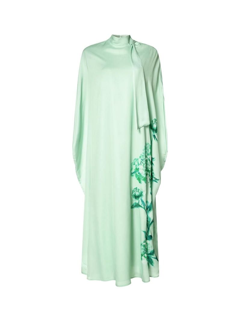 High collar crepe kaftan