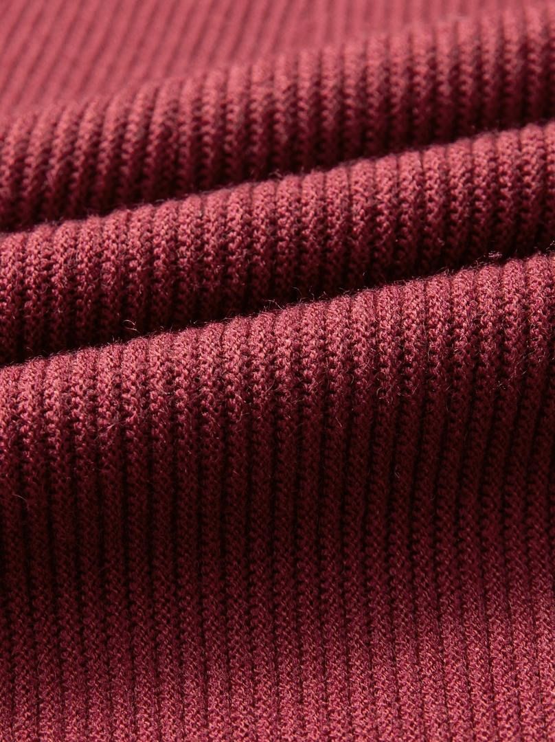 Burgundy Knit Flare Skirt