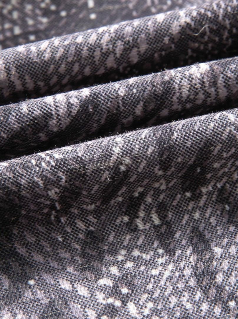 Gray Print Twill Skirt