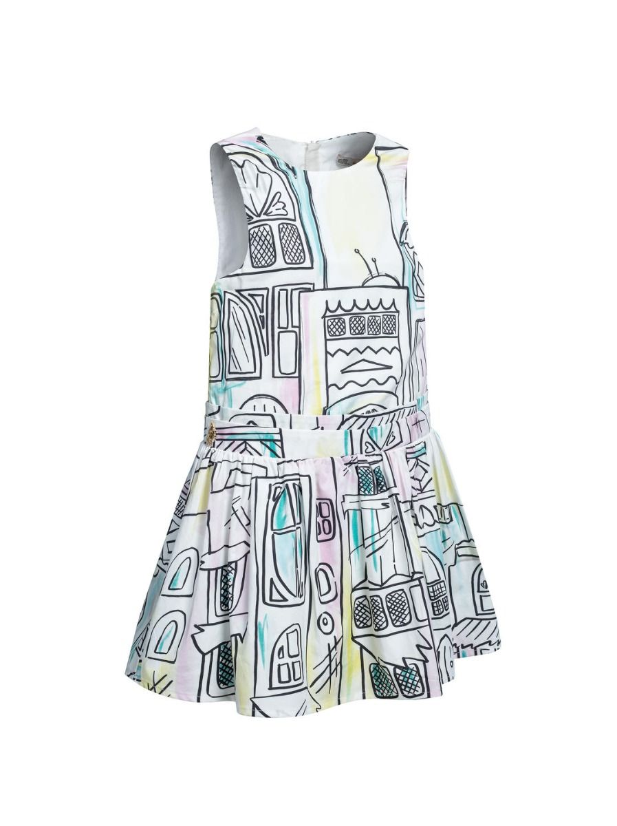 Playful Prints Midi Dress-Girls