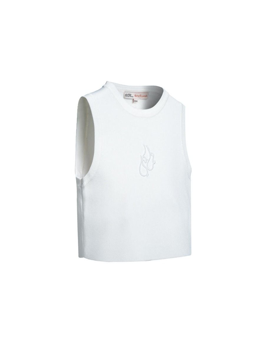 Knit top straight-cut-Girls