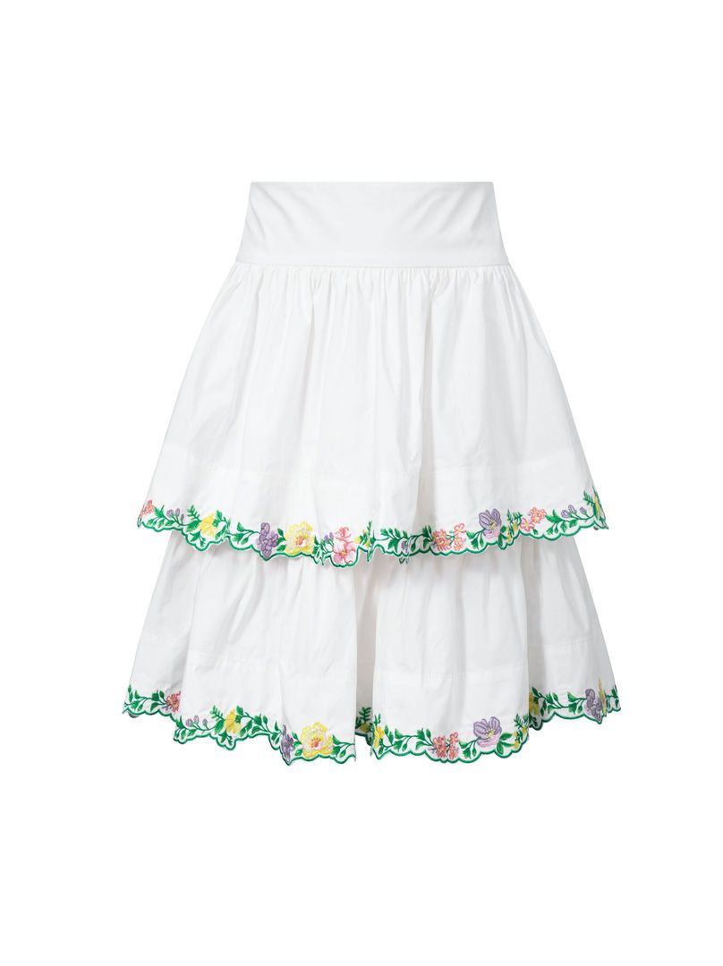 Embroidery hem skirt