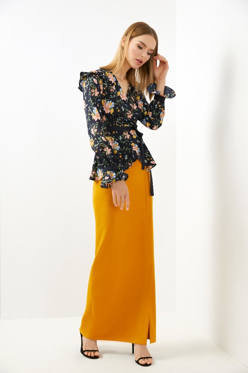 Printed Navy Blouse