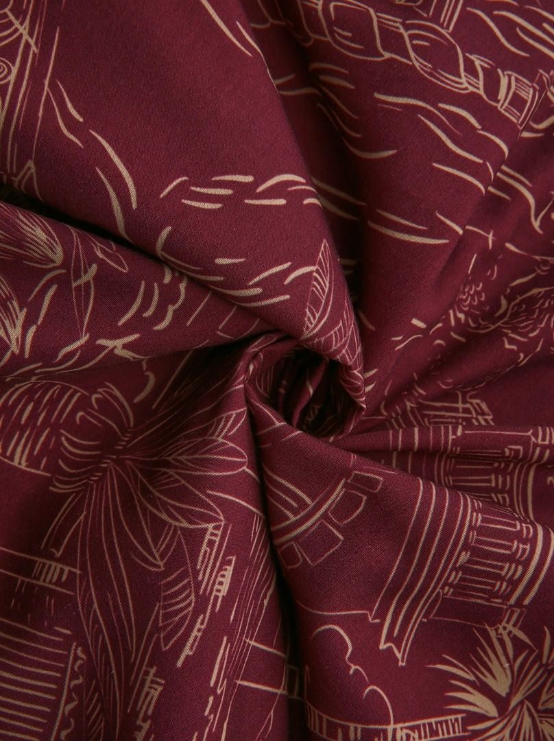 Burgundy Poplin Midi