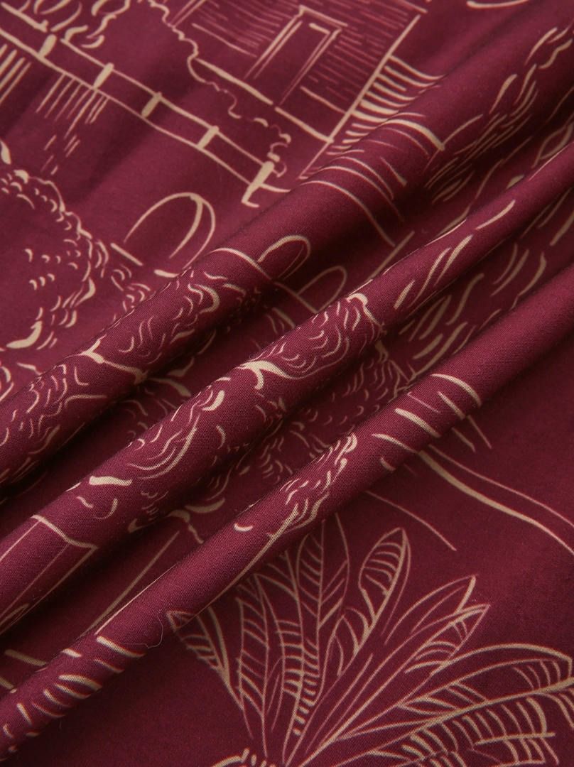 Burgundy Poplin Midi