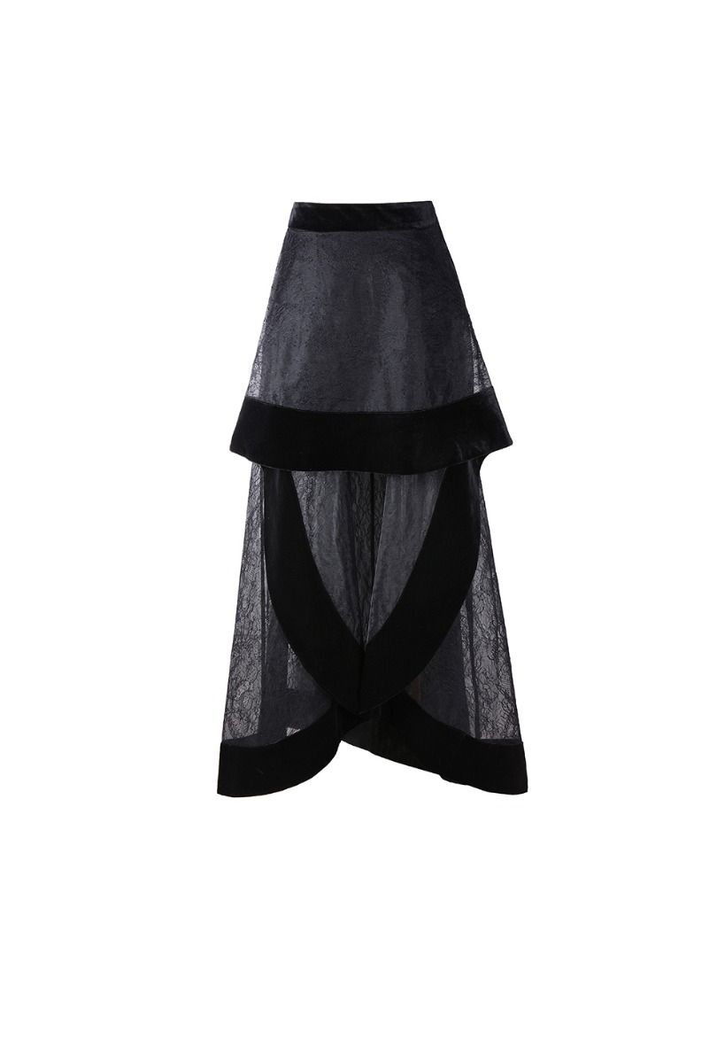 Hi-low lace skirt