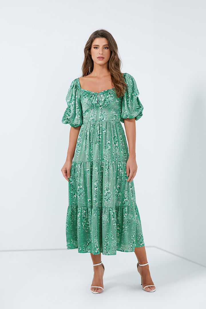 Printed organza dress