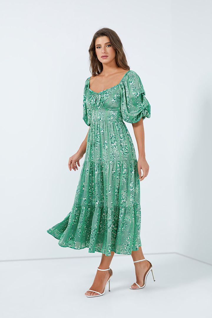 Printed organza dress