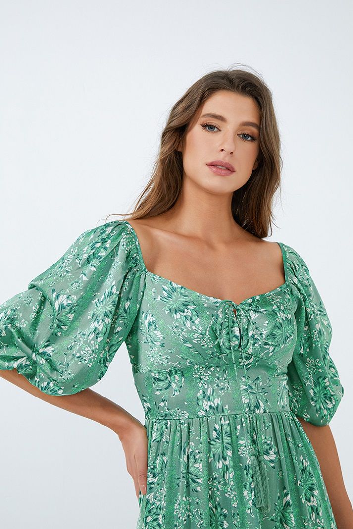 Printed organza dress