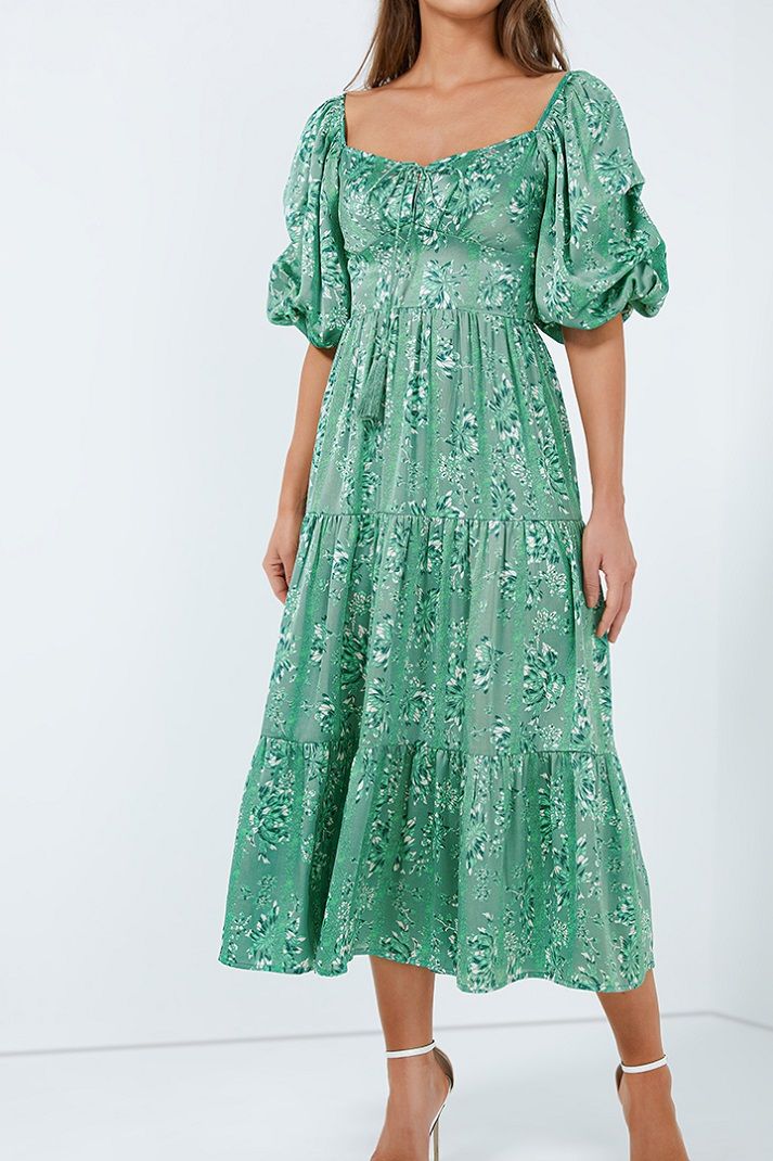 Printed organza dress