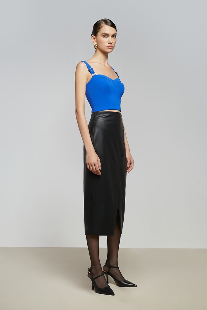 Column buttoned skirt