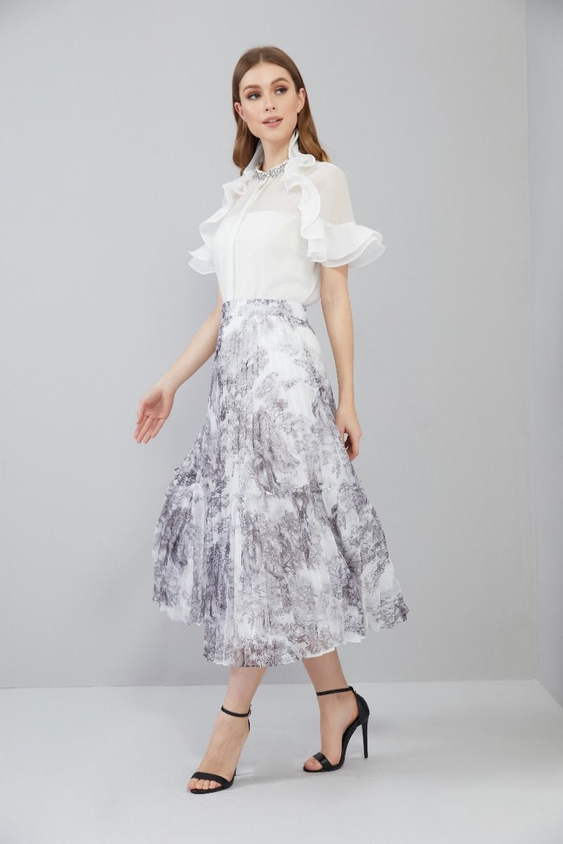 Midi Printed Skirt