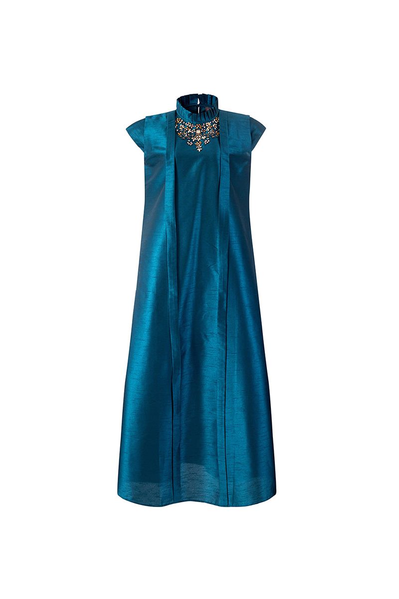 Beaded collar dress