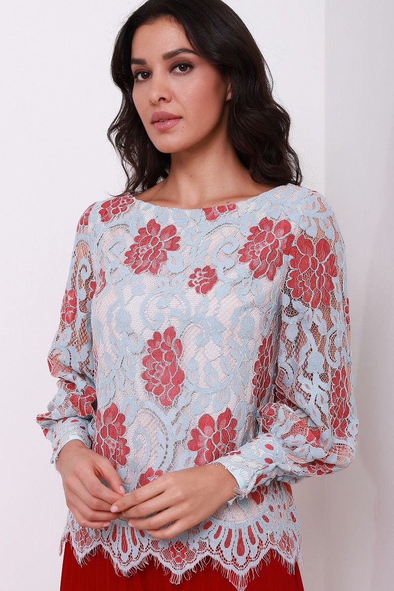 printed lace top