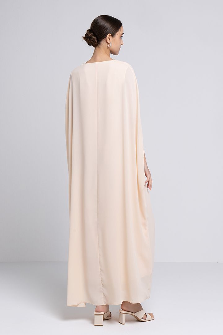 Draped detail chiffon kaftan