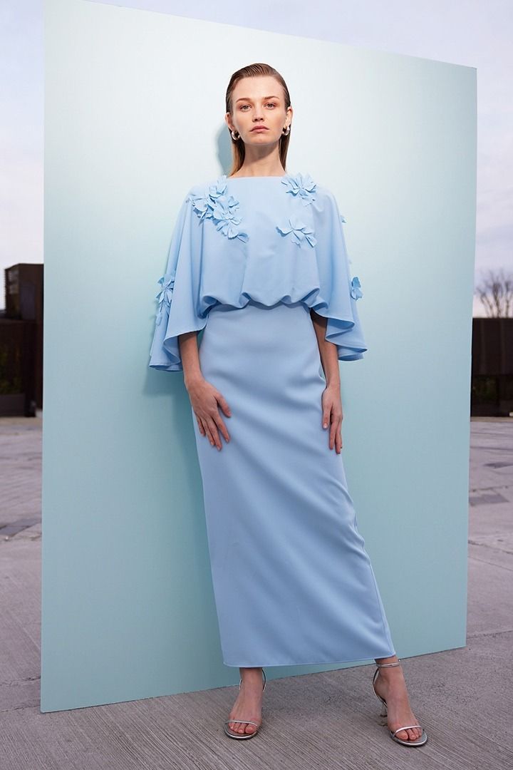 embellished cape dress