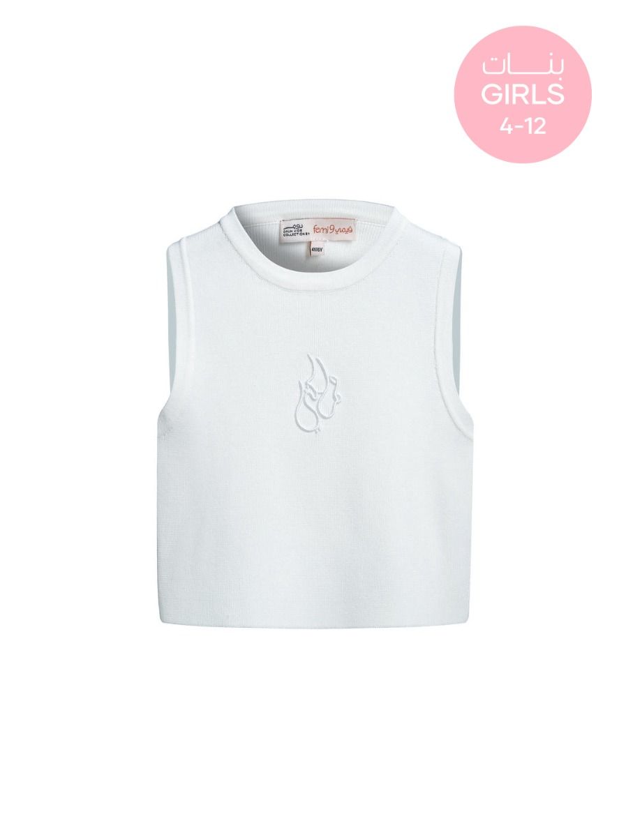 Knit top straight-cut-Girls