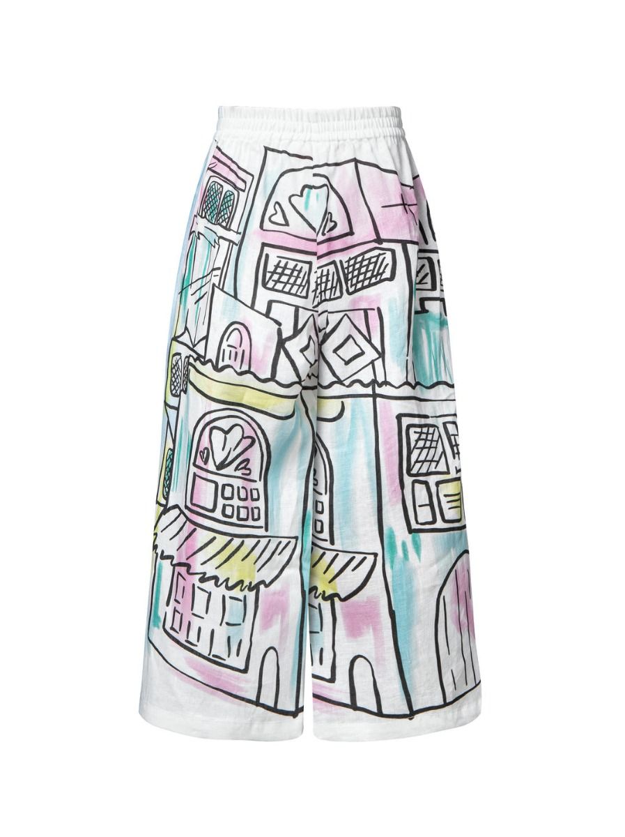 Unique printed pants-Girls