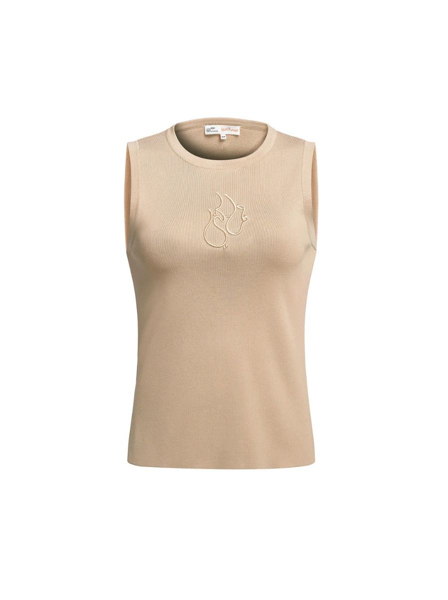 Embordered knit top