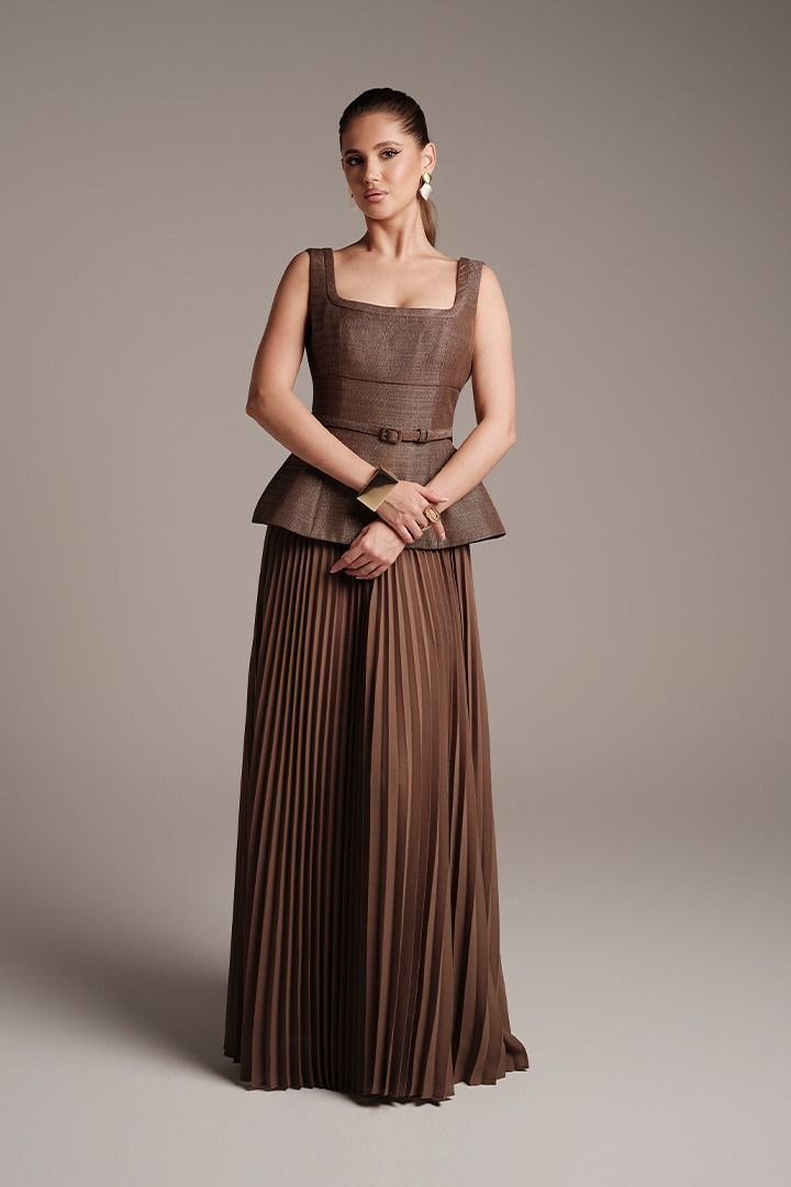 Gold Jacquard Dress