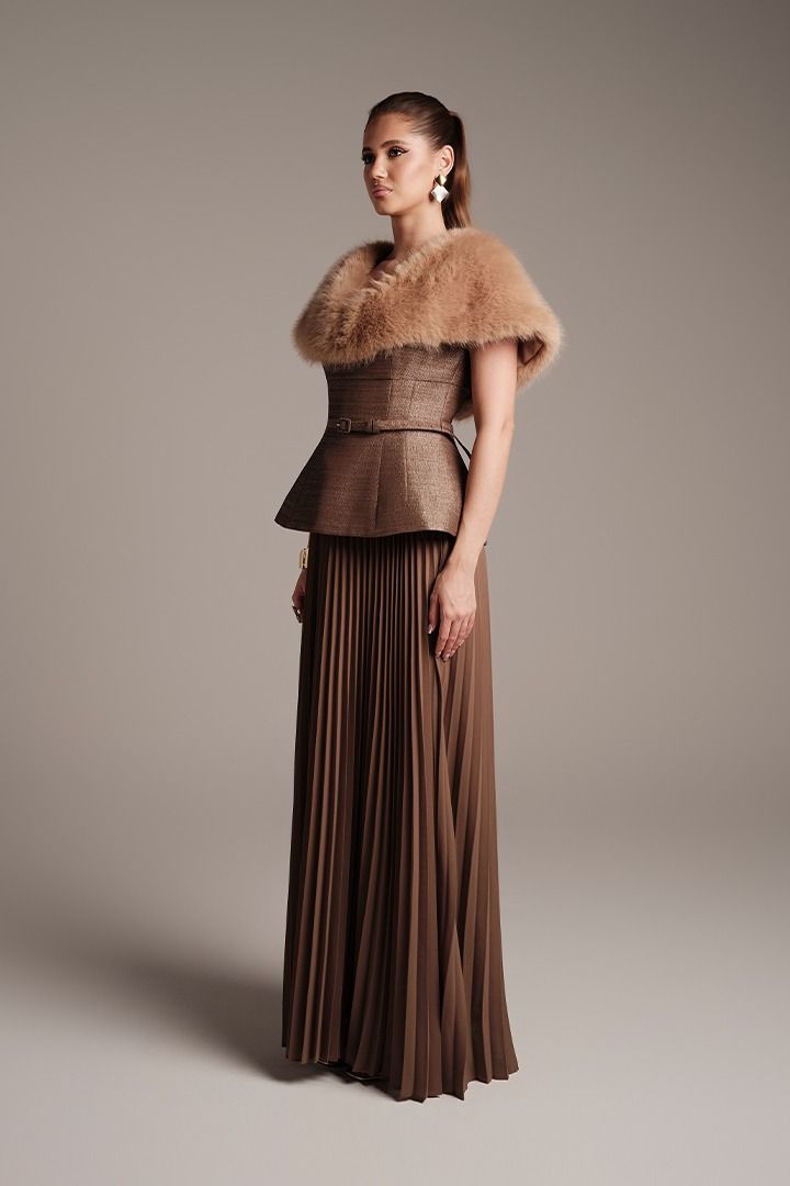 Gold Jacquard Dress