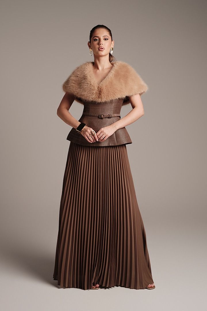 Gold Jacquard Dress