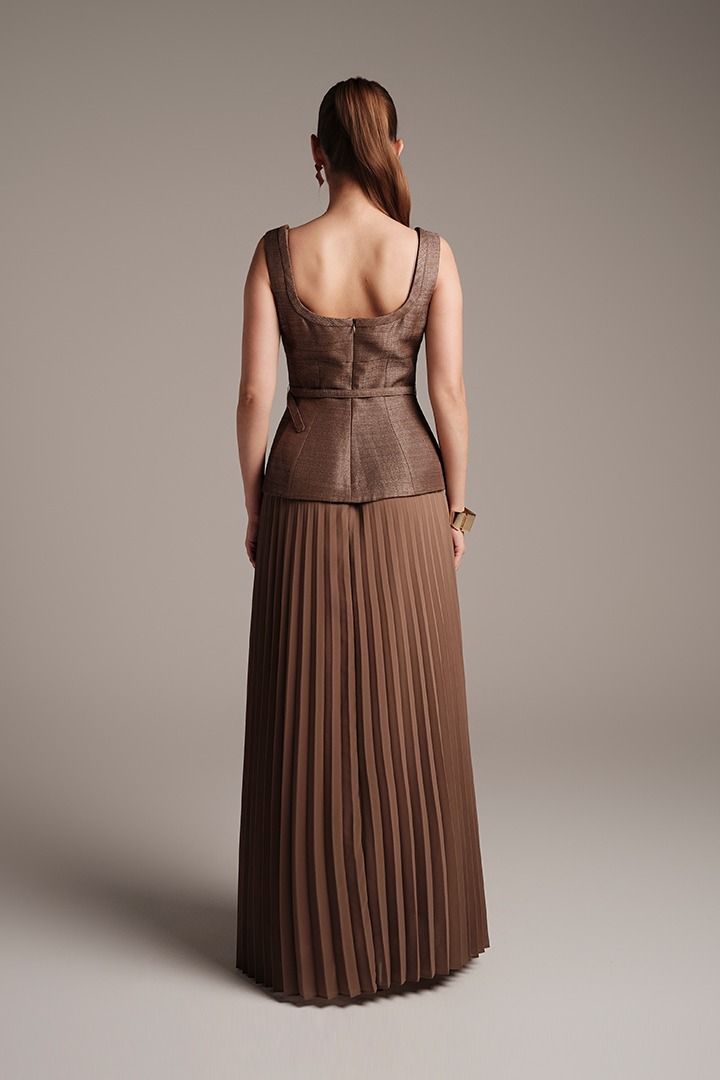 Gold Jacquard Dress