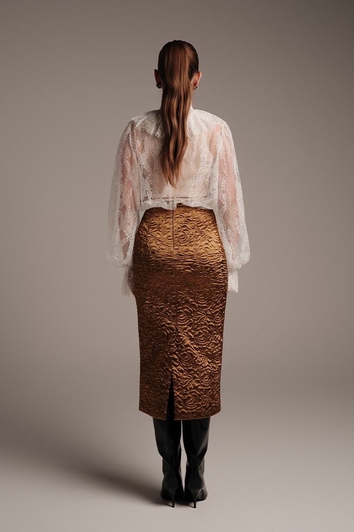 Lace Blouse With Brooch