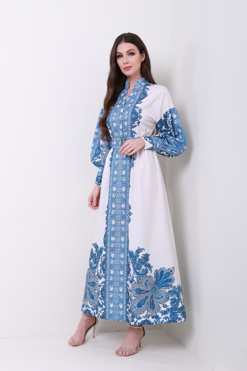 femi9 printed V neckline dress