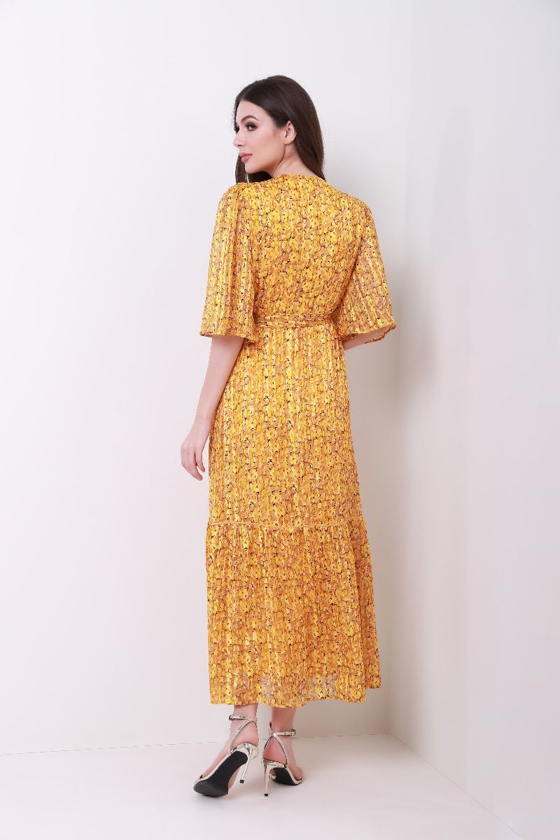 printed pleated dress