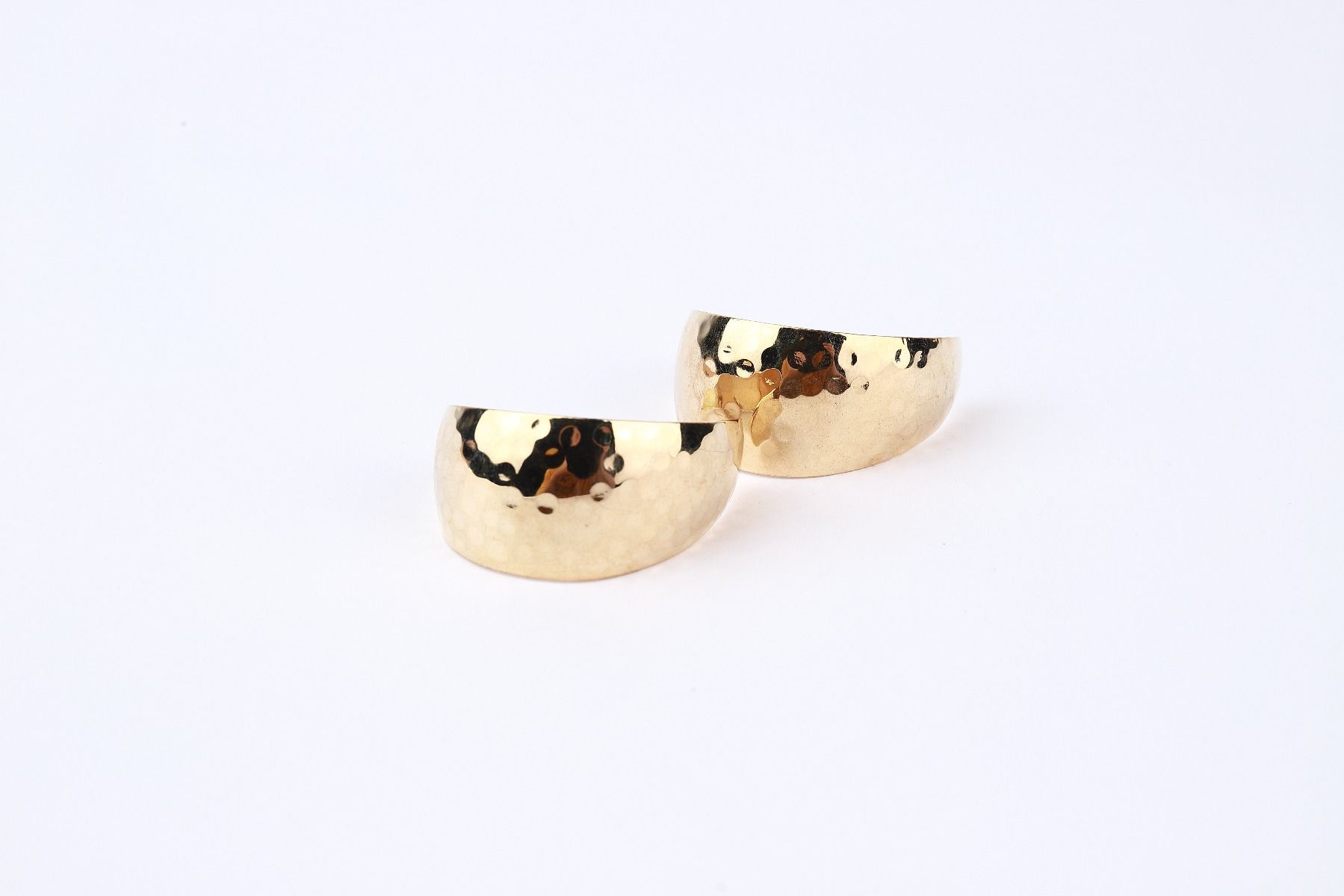 half loop gold earrings