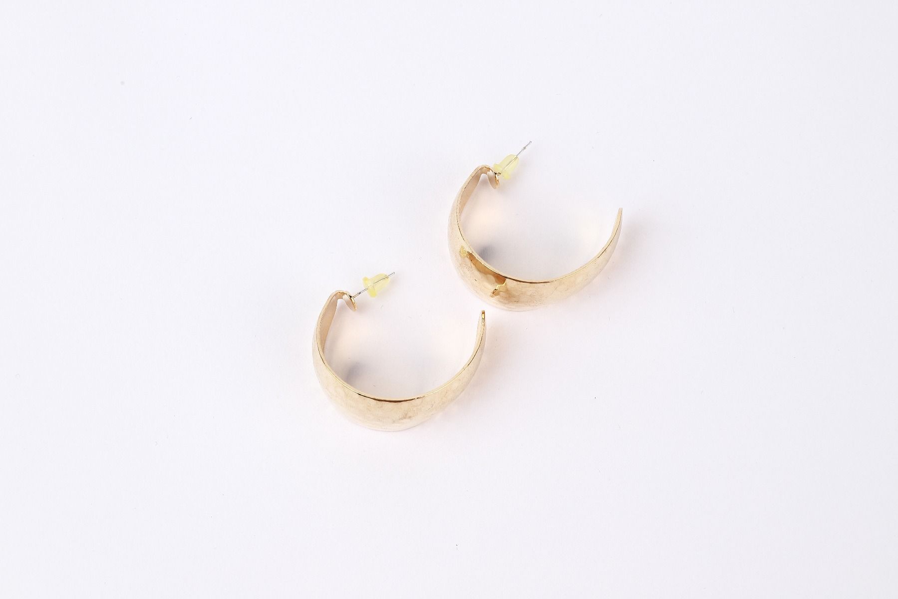 half loop gold earrings