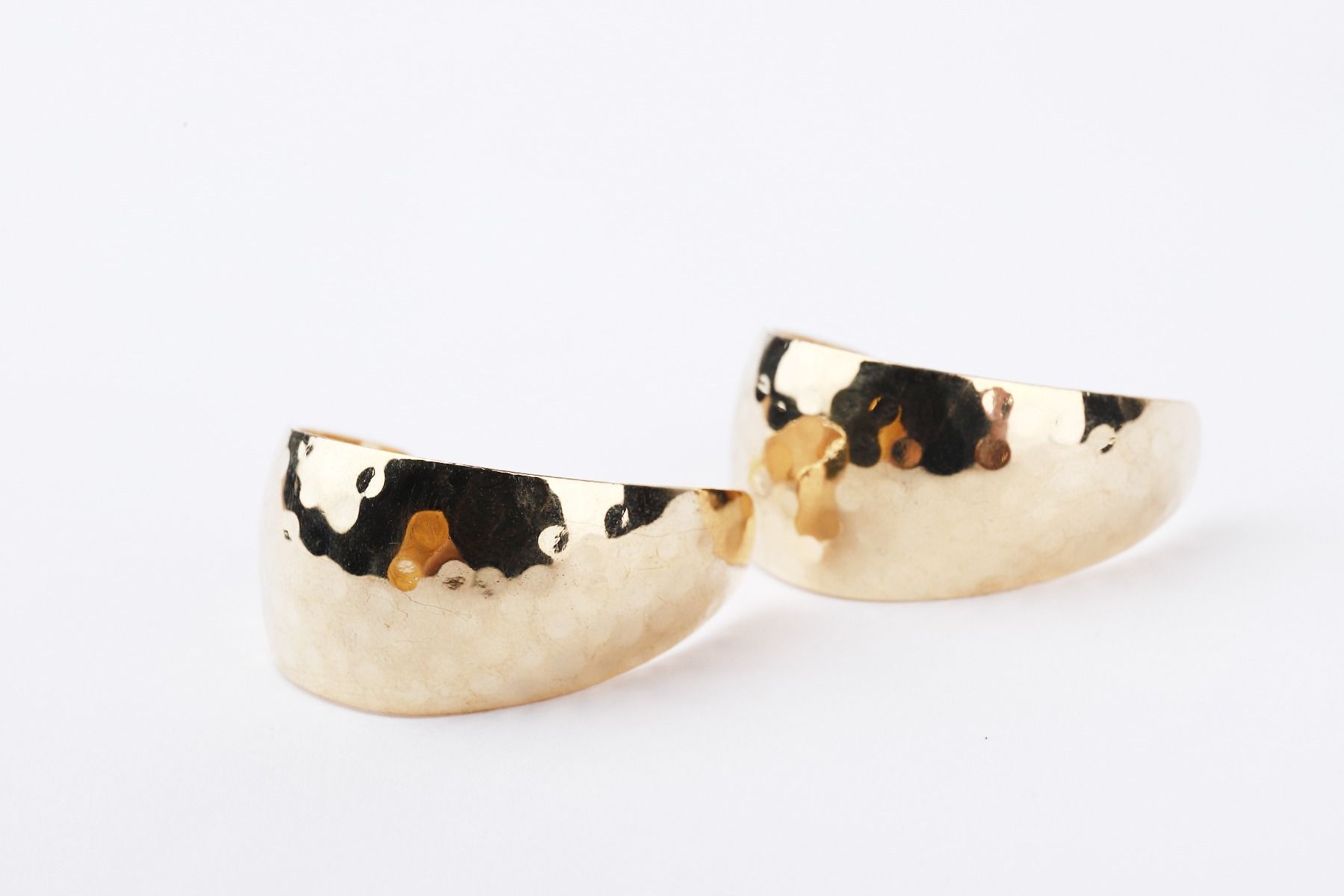 half loop gold earrings