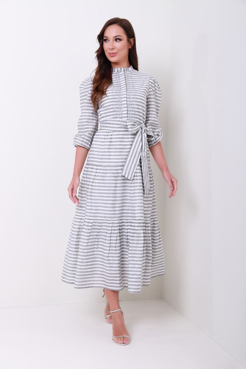 belted strip kaftan