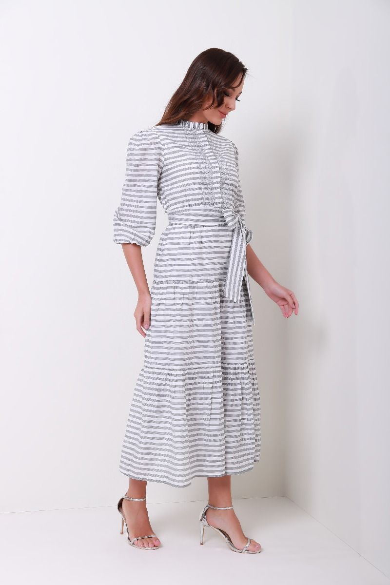 belted strip kaftan