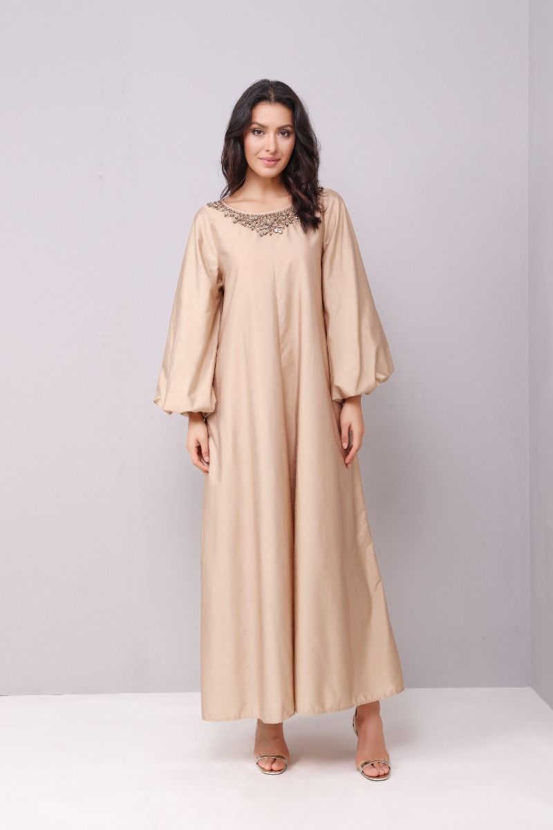 Long Dress With Gold Details-XXL