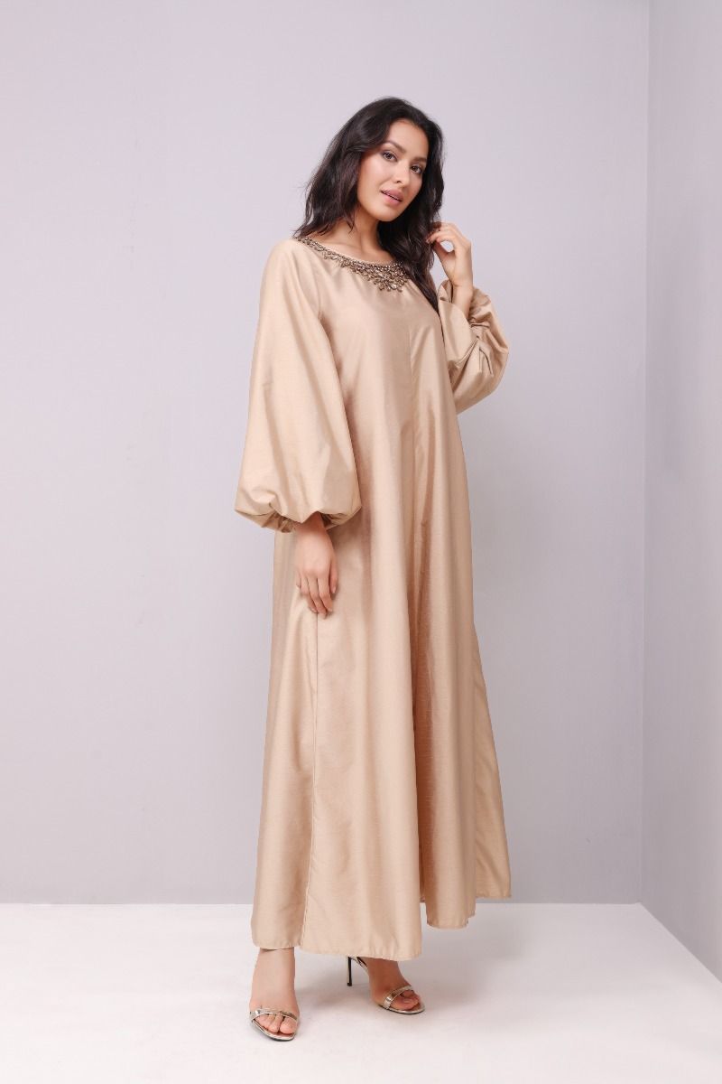 Long Dress With Gold Details-XXL