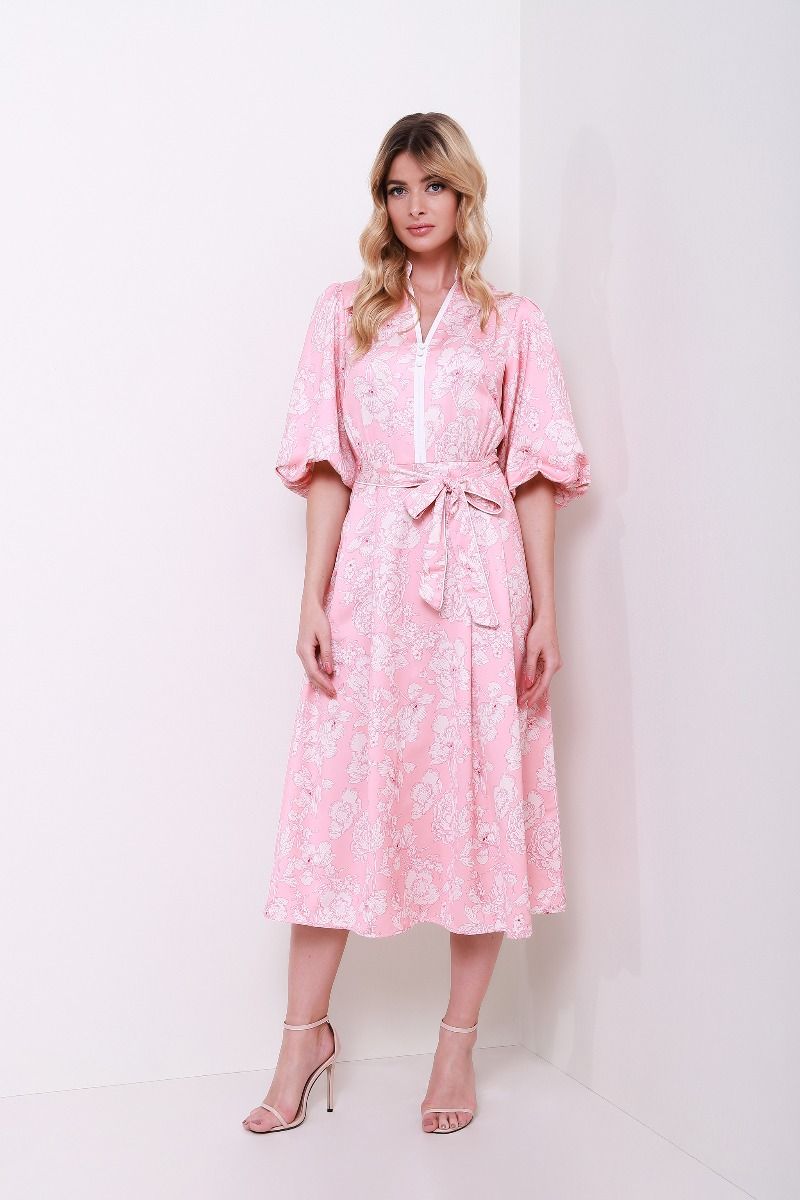 Floral print satin dress