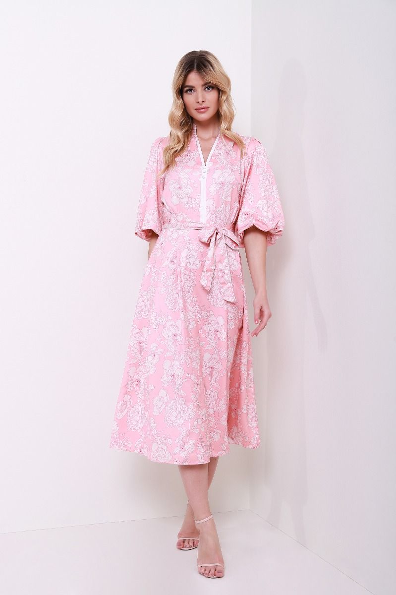 Floral print satin dress