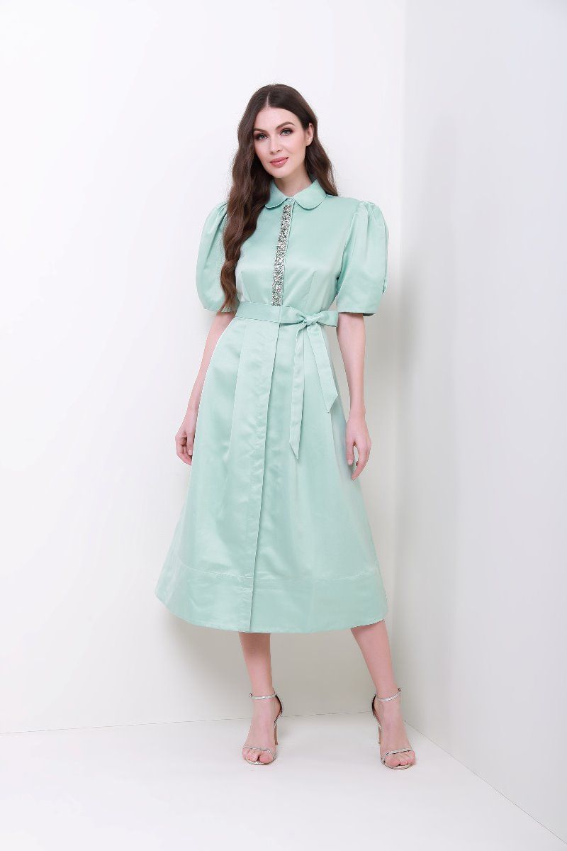 Embellished shirt dress