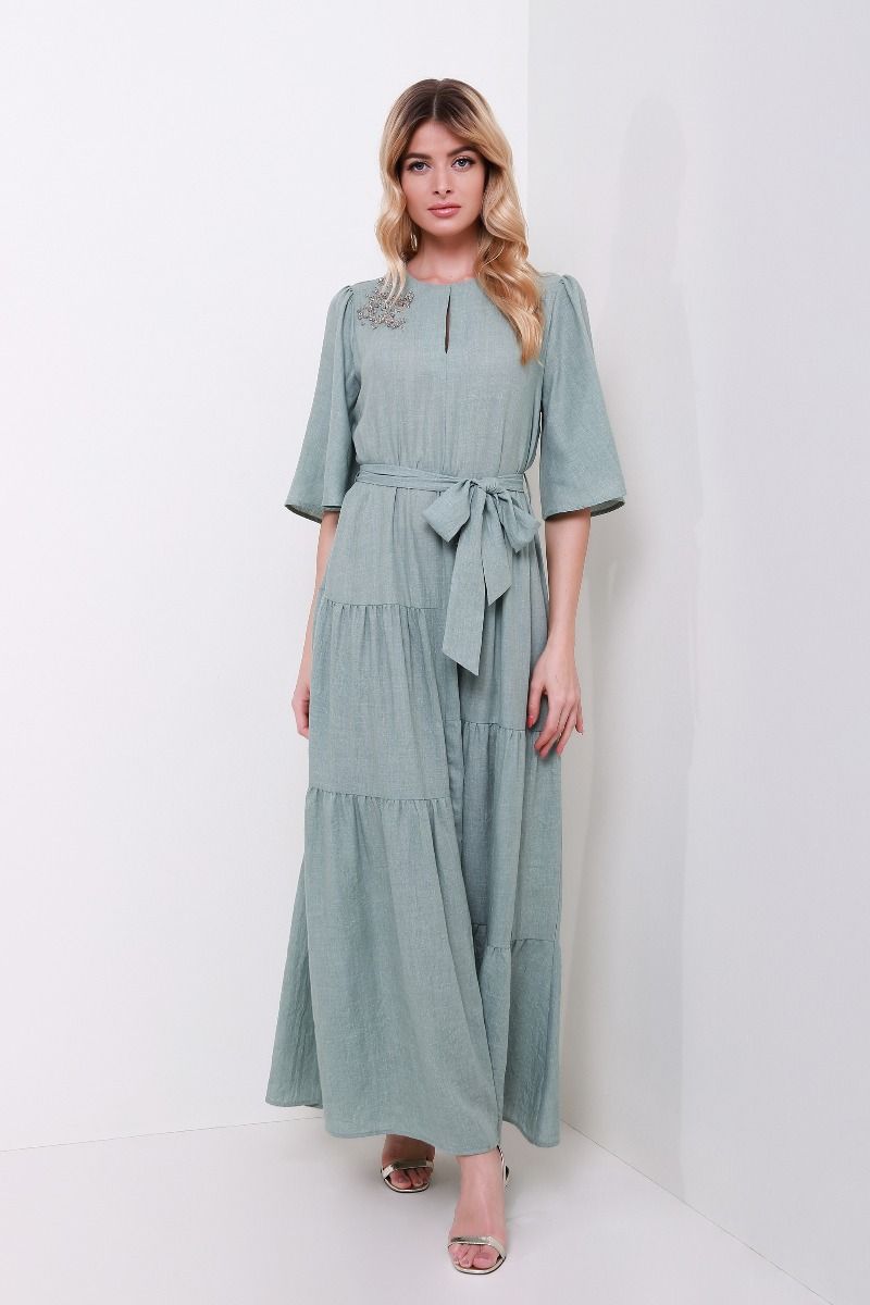 embellished tiered kaftan