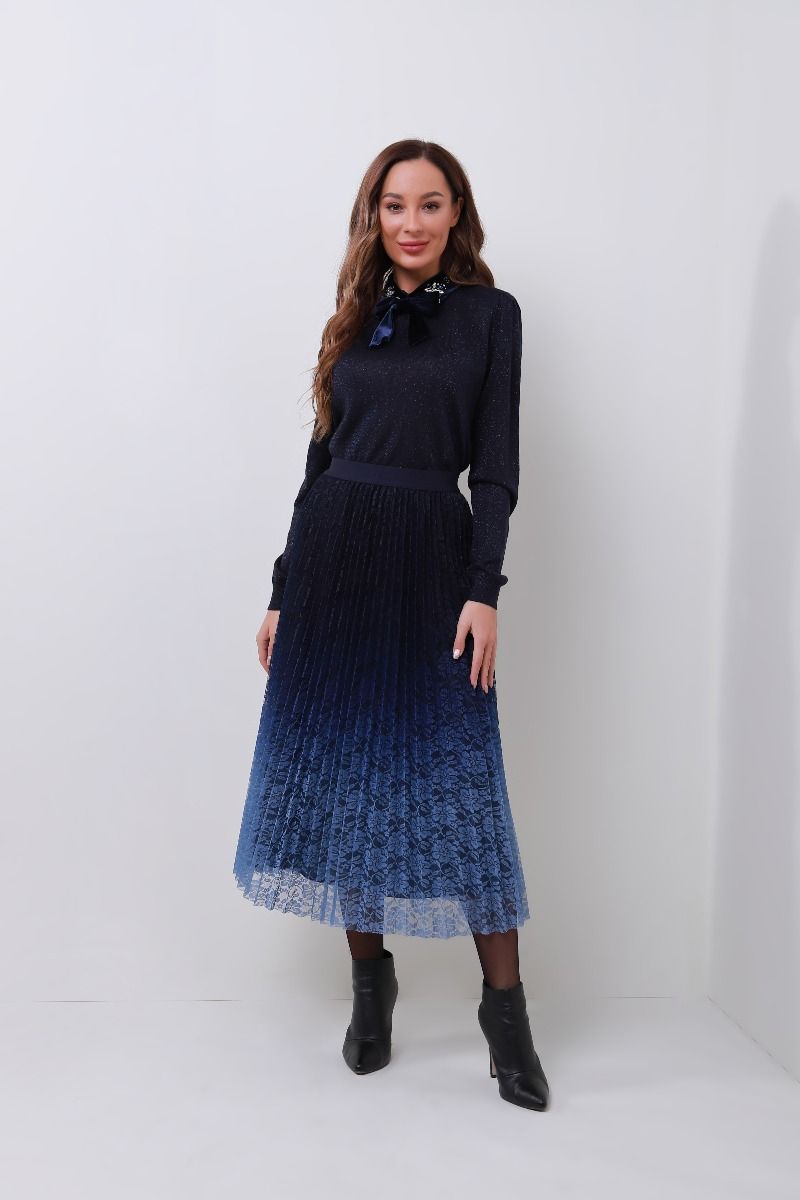 Printed pleated skirt