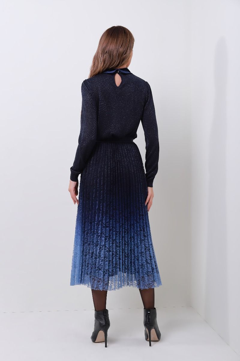 floral pleated lace skirt