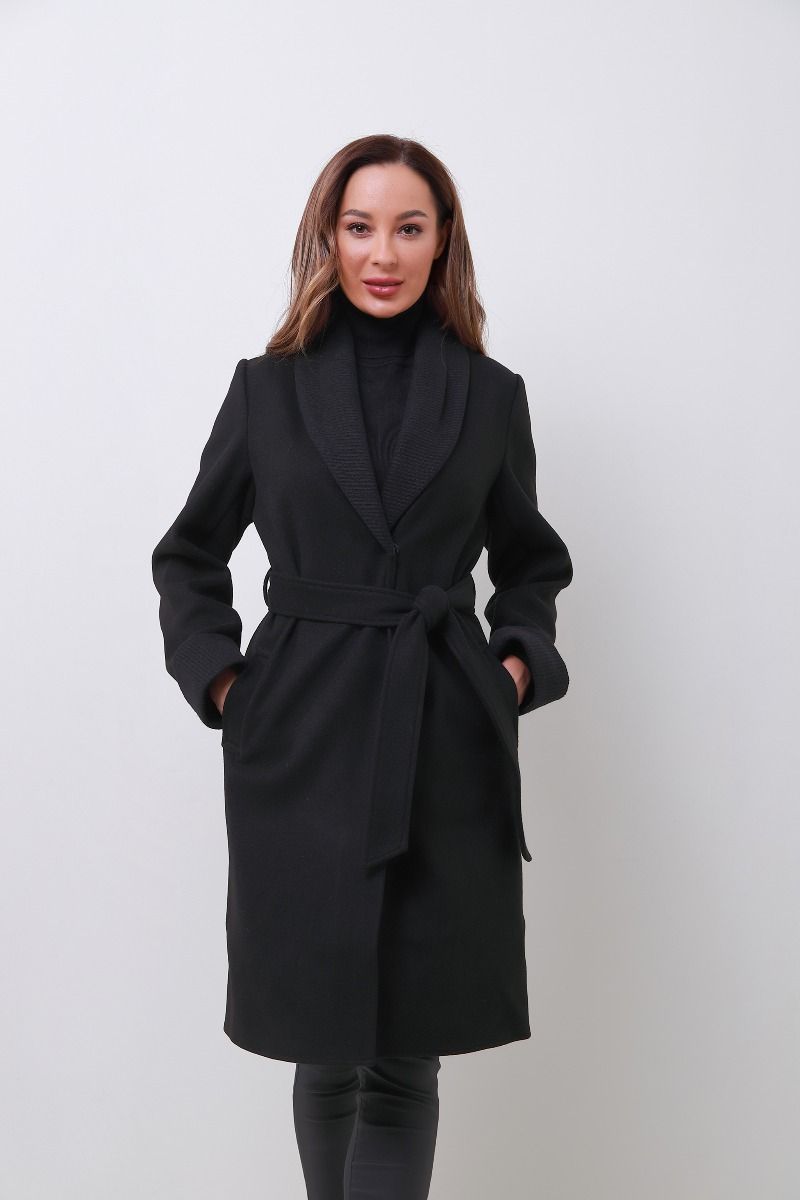 Folded V neckline coat